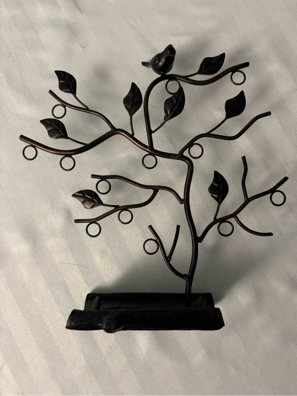 Metal Leaf Jewelry Tree Stand - Brown/Black